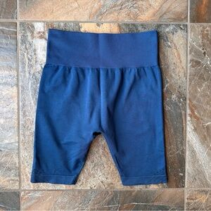 Joy Lab High Waist Seamless Biker Shorts Medium Navy Blue Workout Gym Activewear